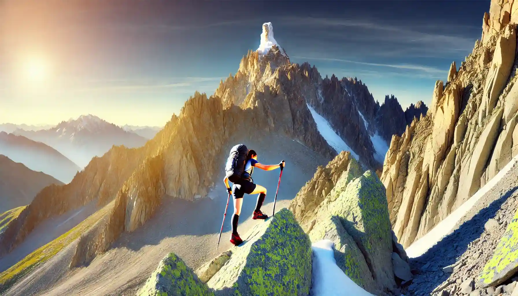 Trekker is reaching the top